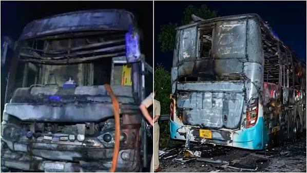 नोएडा में स्लीपर बस में आग, 9 जिंदा जले